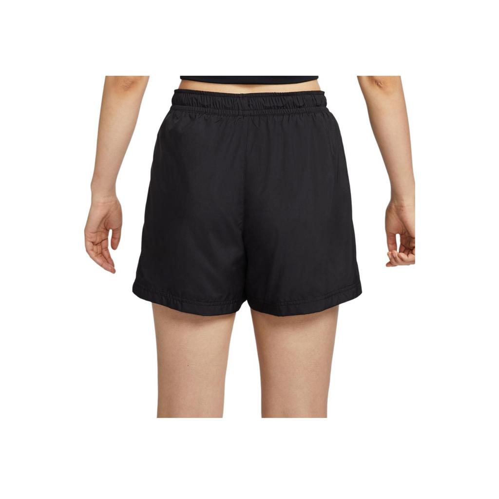 Nike Sportswear Mid-Rise Solid Color Lace-Up Casual Shorts Women Shorts Black White FV7558-010