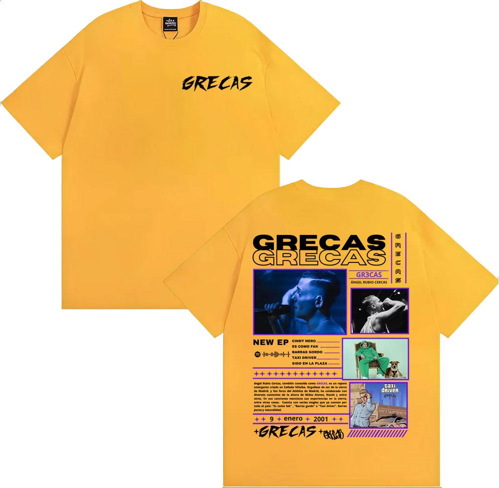 

Rapper Grecas Album Tour 2025 Cover T-shirts Men s Clothing Fashion Vintage Hip Hop T Shirts Comfort Cotton Short Sleeve T-shirt XL