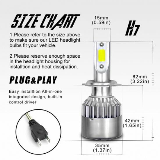 For Hyundai Elantra 2013-2018 Kit H7 H11 LED Headlight High & Low Combo Bulbs 4x