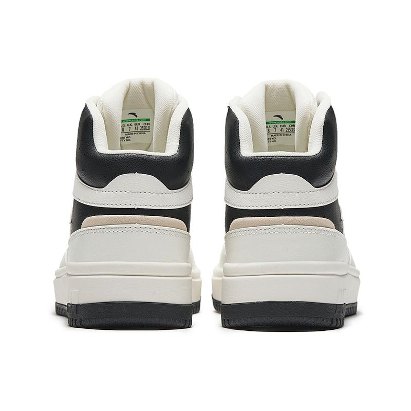 New Anta Life Collection Anti-Slip Wear-Resistant Mid-Top Skateboard Shoes Men's Black White 912448083-1