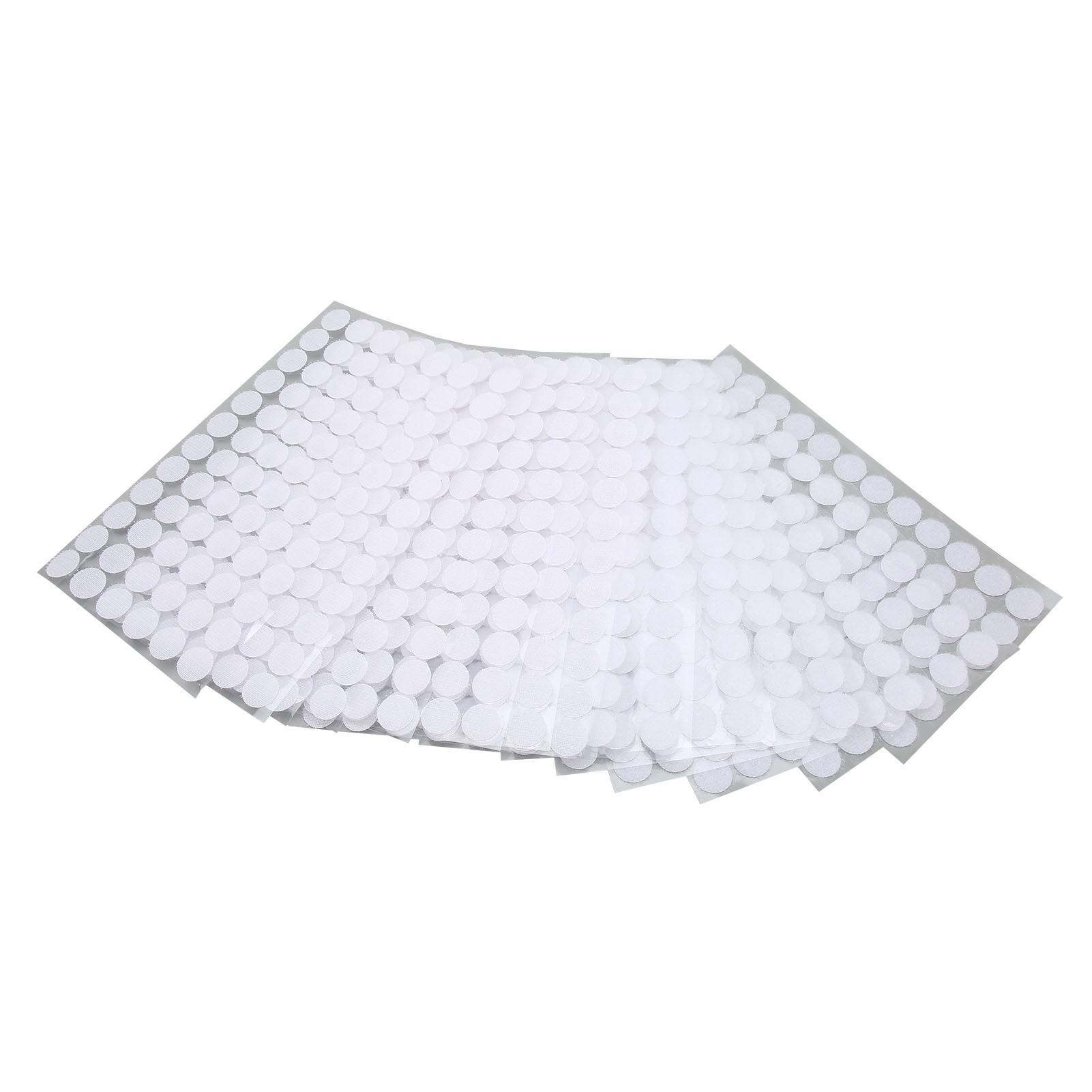 

16 Sheets Hook and Loop Dots Prevent Slip Round Shape Self Adhesive Dots Tapes White