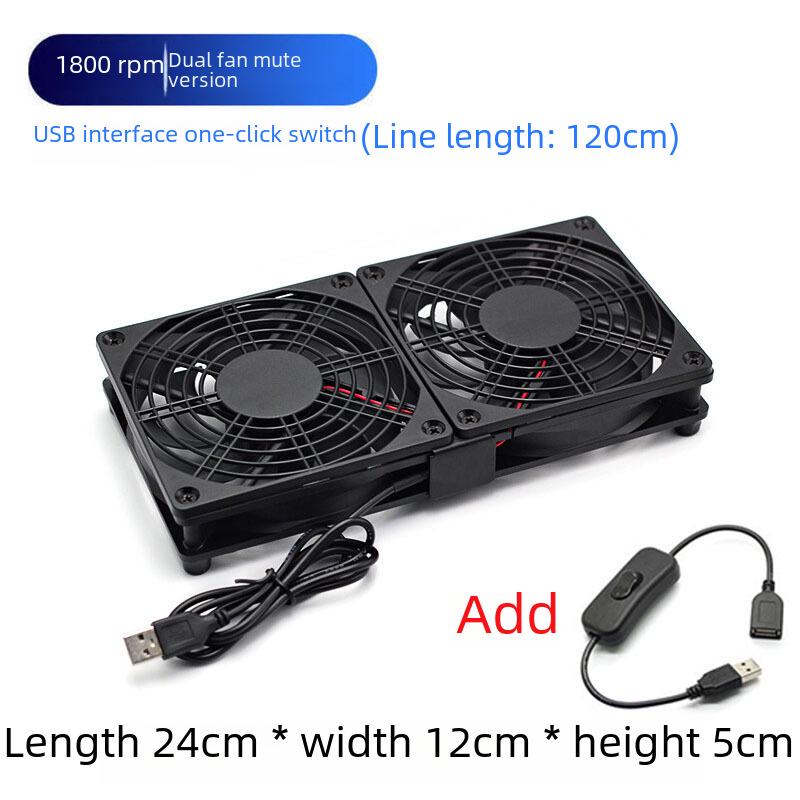 Silent USB 5V 12CM Axial Flow Cooling Fan for Radiators, Routers, Chassis, and Set-Top Boxes