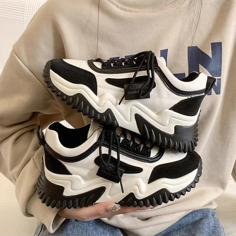 Dad shoes women ins2025 spring and autumn new versatile color matching thick sole height increase Forrest Gump shoes women's sports and leisure