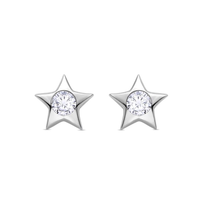 Boucles d'oreilles Luxenter en argent 925 avec zircons brillants plaqués finition en rhodié - Ryshe