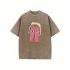 Washed, Palm and Eye Printed T-shirt, High-quality Cotton Retro Fashion T-shirt, a Certain Thickness Is Suitable for Summer T-shirts