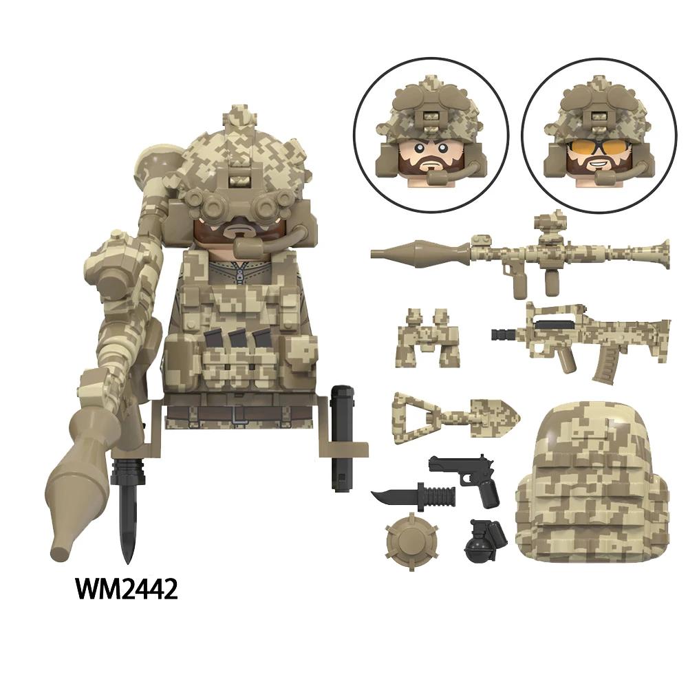MOC Militärsoldaten Mini Anime Action-Figuren Waffen Roboter Mecha Bausteine Ziegel DIY Spielzeug für Kinder Geschenk