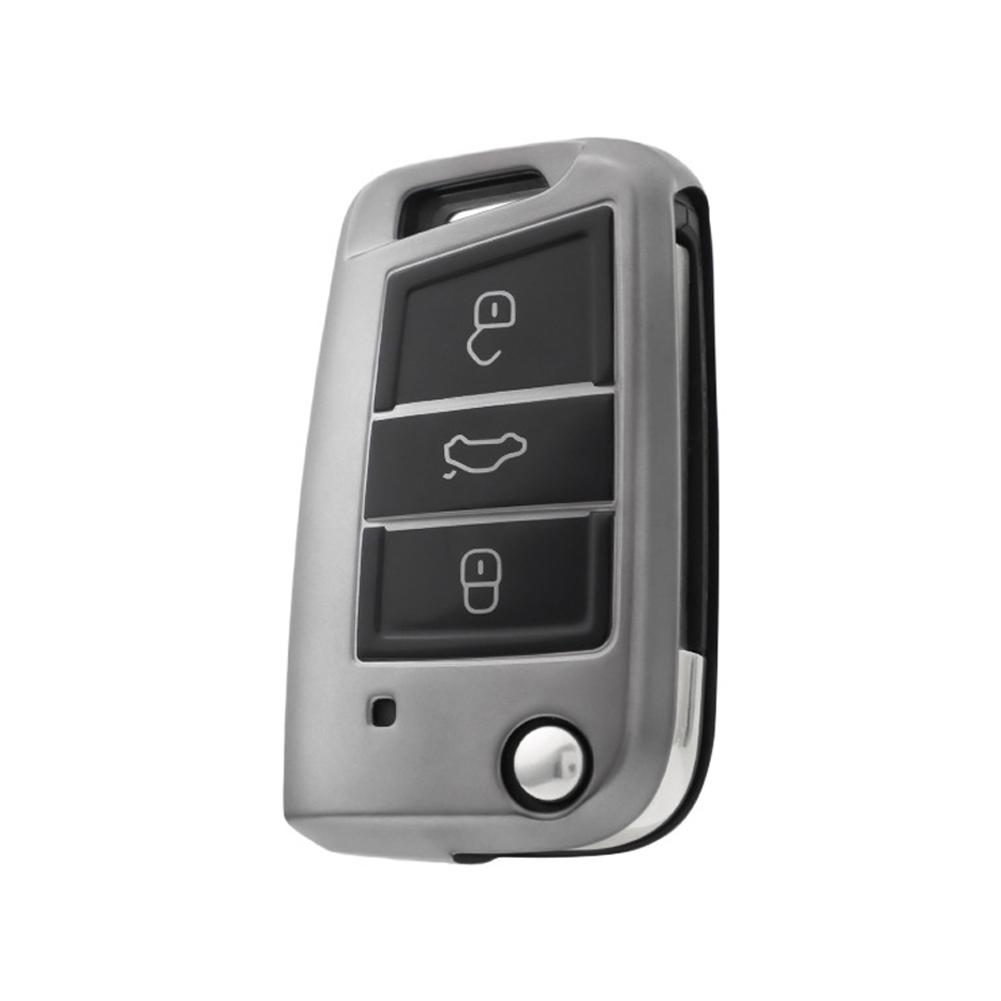 TPU Car Flip Key Case Cover Shell Fob For Seat Ateca Leon FR Ibiza Skoda Octavia Kodiaq