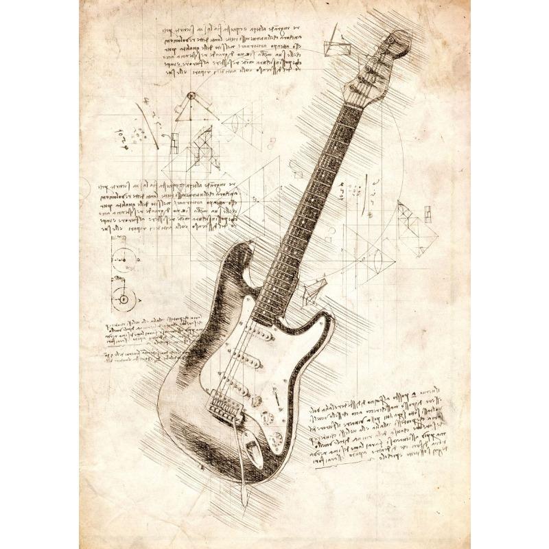 

Retro Style Da Vinci Inspired Musical Instruments Sketches Series Poster Print Canvas Art Pictures for Living Room Wall Decor 21cm×30cm NoFrame