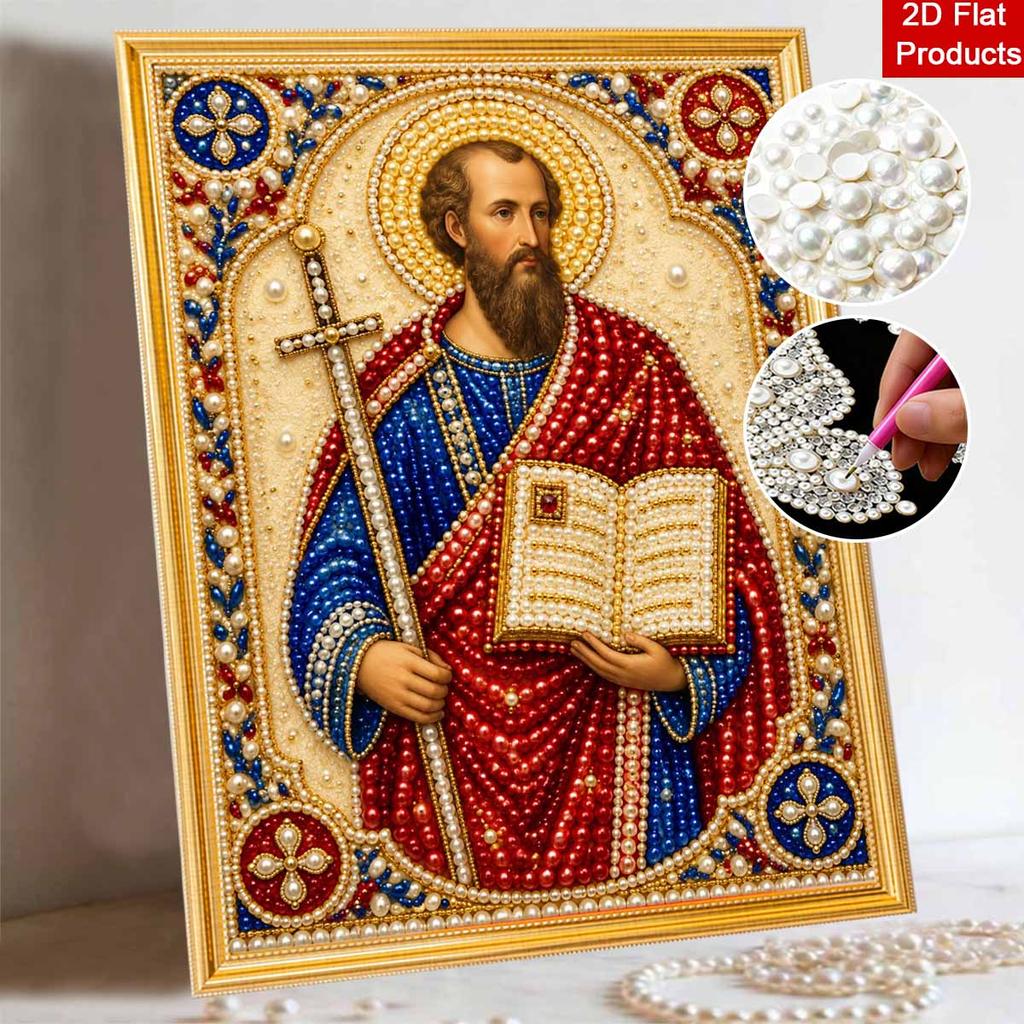 DIY 3D Pearl Diamond Painting Art Set Saint Apostle Religious Portrait Home Decor Art Set Wall Art