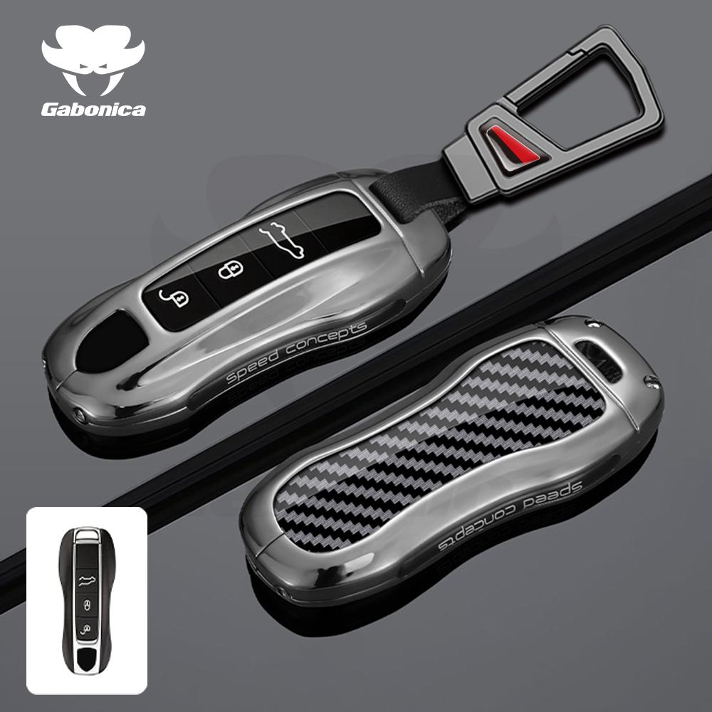 Zinc Alloy Car Key Case Cover Keychain For Porsche Panamera Spyder Carrera Macan Boxster Cayman Cayenne 911 970 981 Accessories