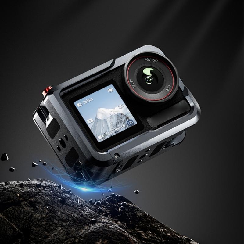 Metal Protective Camera Cage Magnetic Adsorption for Action 5 Professional with Quick Release and Cold Shoe Interfaces