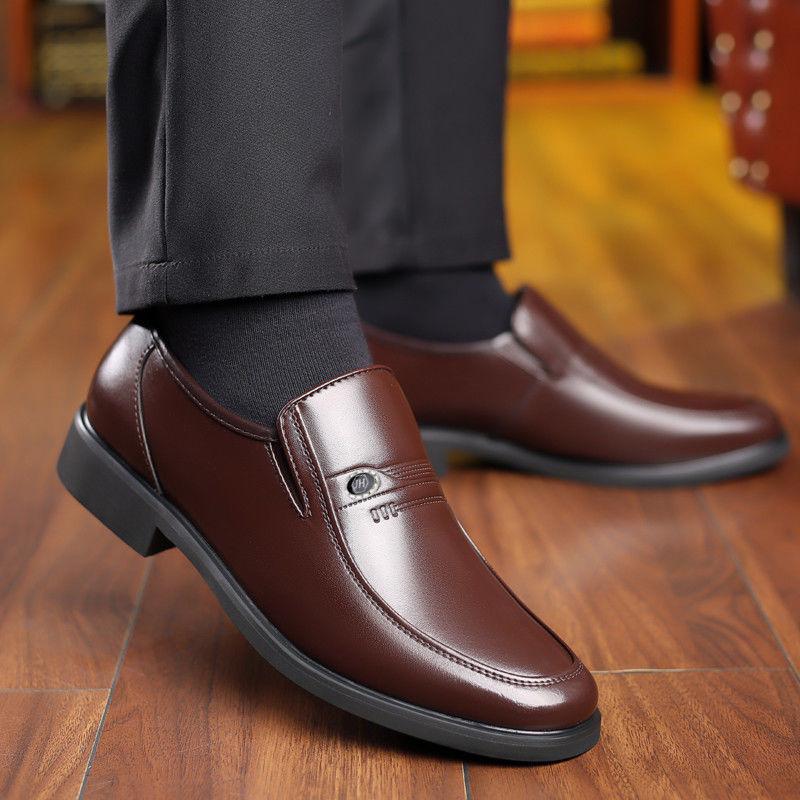 % Men's Leather Shoes Spring and Autumn New Business Casual Leather Shoes Leather Medium