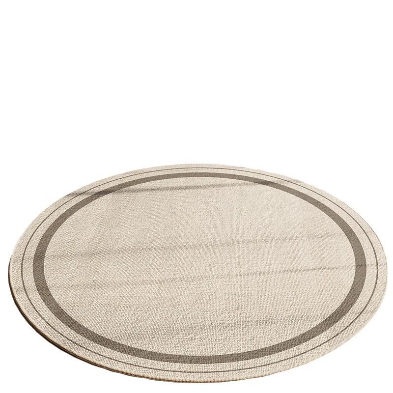 Japanese Style Round Carpet Mat & Swivel Chair Set - Crystal Velvet Foot Pad & Coffee Table Mat