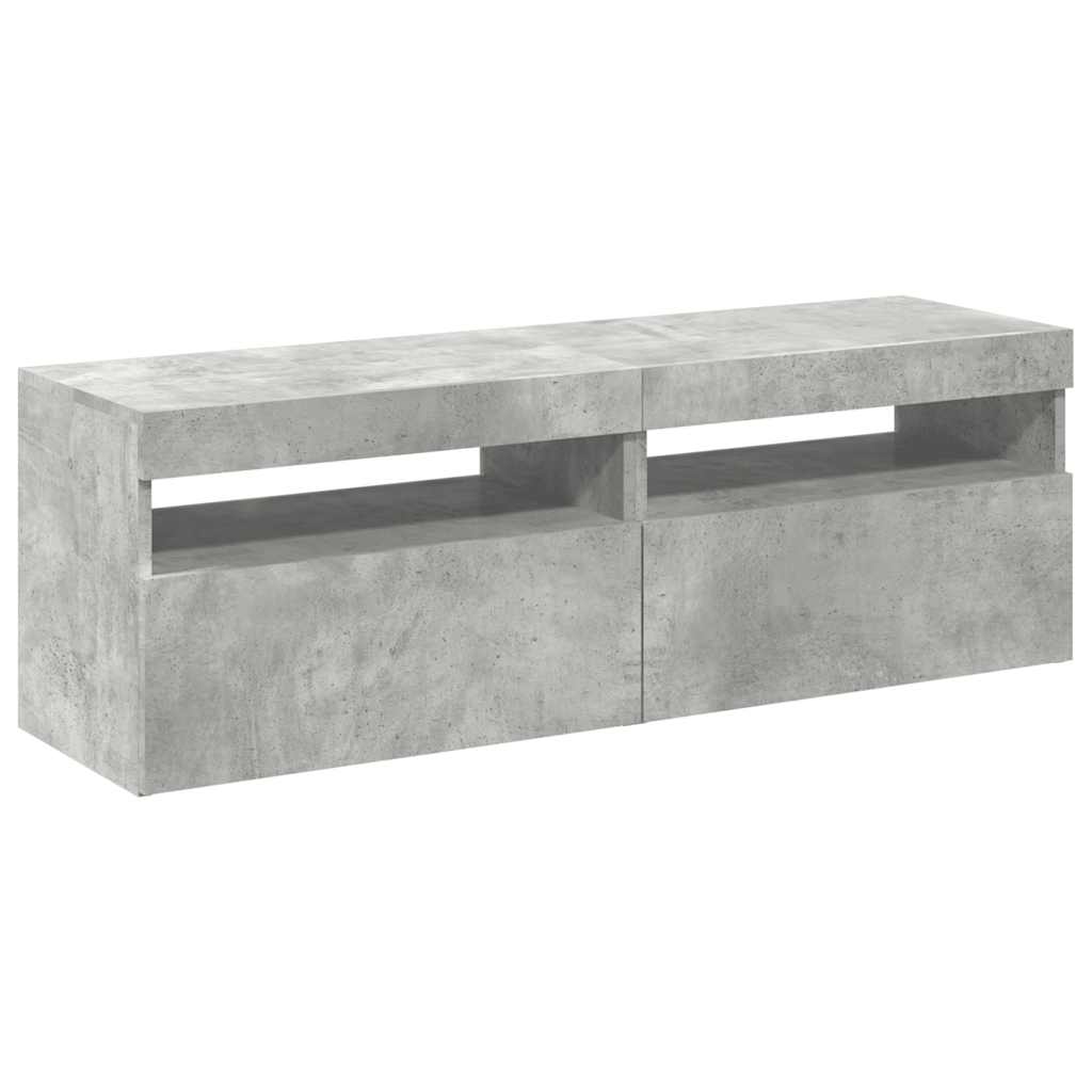 Fernsehschrank Mit LED-Licht 2 Stück, Klappaufbewahrung Fernsehschrank, Aufbewahrungssideboard, 60x35x40 Cm