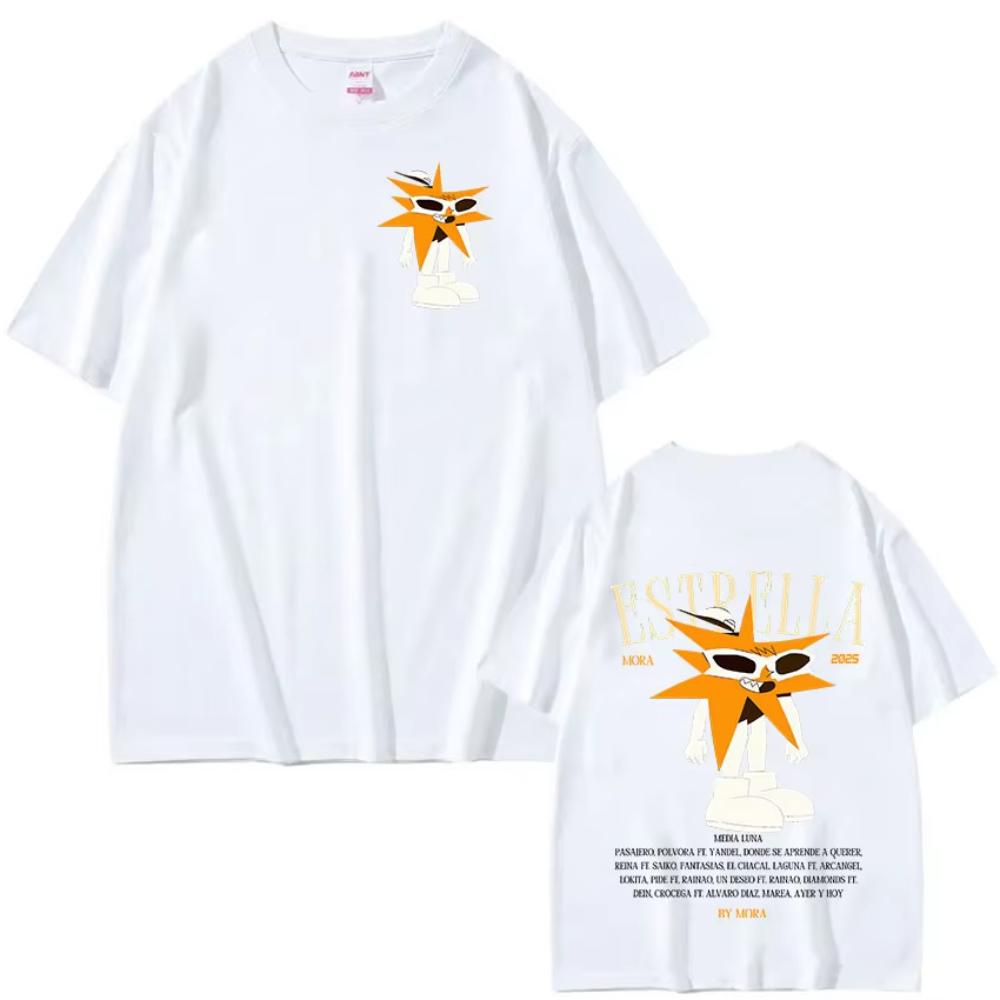 Rapper MORA Tour 2025 Album Merch T-Shirts Men Women Summer O-Neck Cotton T Shirt Hip Hop Gothic Short Sleeve T-Shirt Streetwear
