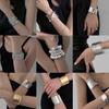 Luxurious Geometric Metal Open Bangle Bracelet for Women