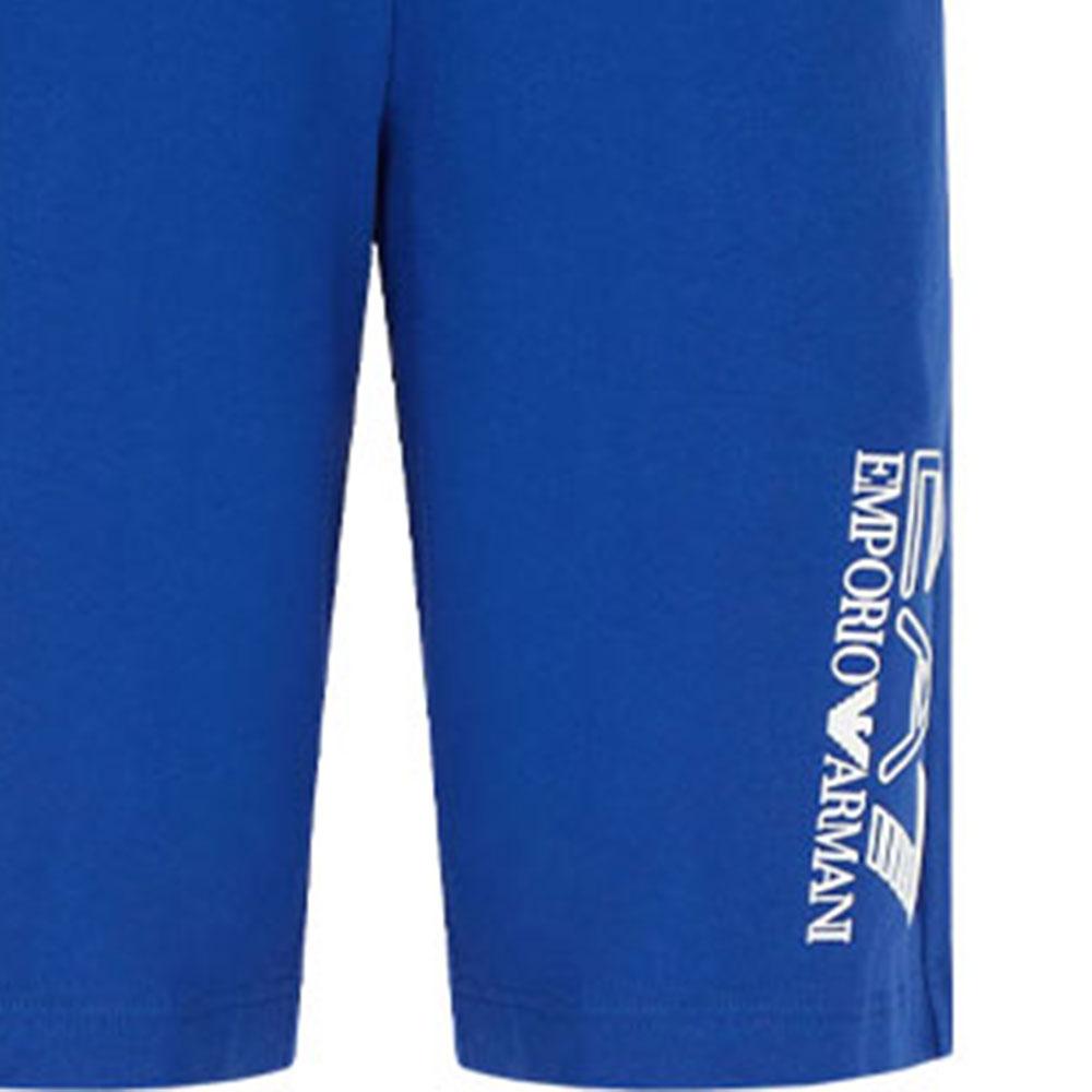 Emporio Armani Ss22 Solid Color Elastic Waist Logo Letter Print Straight Fit Casual Shorts Men shorts Blue 3LPS73-PJ05Z-1597