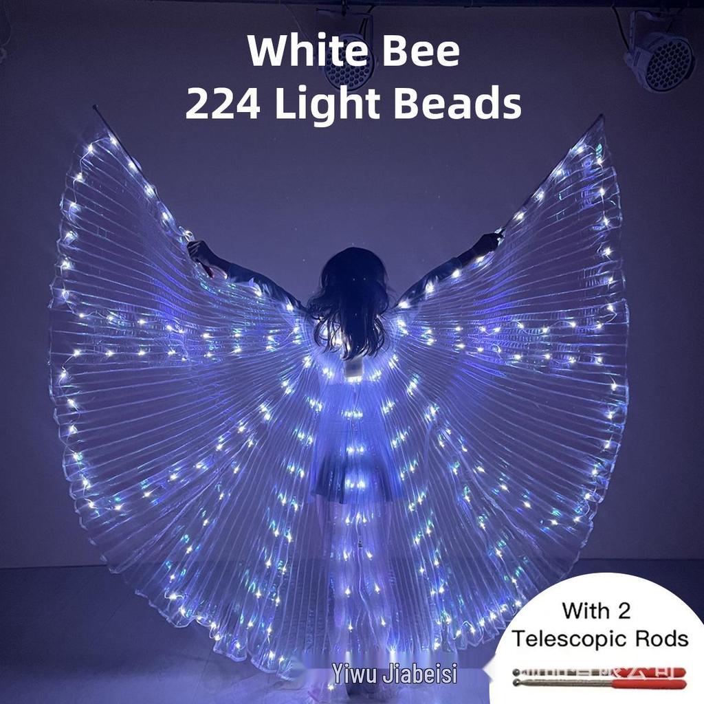 LED Leuchtendes Kinder Bauchtanzkostüm mit bunten leuchtenden Flügeln