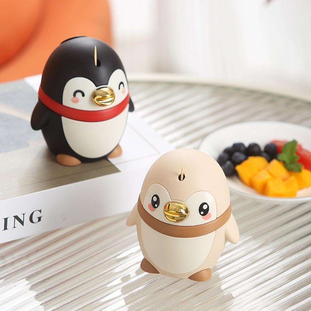 Cartoon Penguin Toothpick Container Press Type Pressing Toothpick Box Automatic Toothpick Hotel