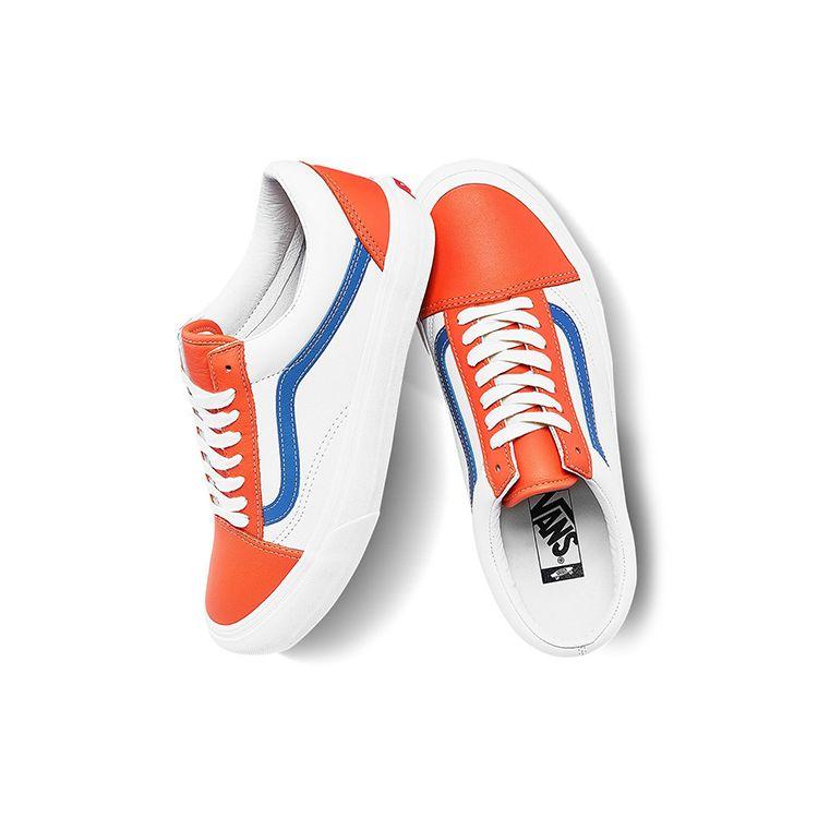 Vans Old Skool Vlt Lx Low Top Skate Shoes Unisex Sneakers White Orange VN0A4BVF22E