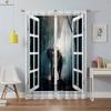 3D Printed Curtains With High Quality Black Silk Blackout Heat Insulation Curtains For Bedroom, Study And Living Room 2PCS