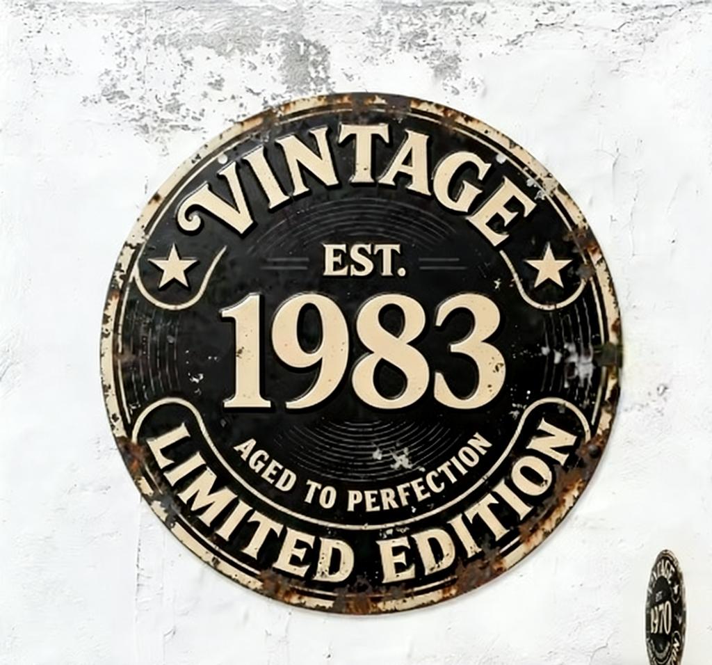 Vintage Limited Edition Round Metal Sign Retro Aged to Perfection Wall Decor for Bar Cafe Home