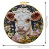 Embroidery Kit For Beginners Cute Cow Daisy Flower Stitches Kits For Beginners Includes Embroidery Hoop Cloth Needles