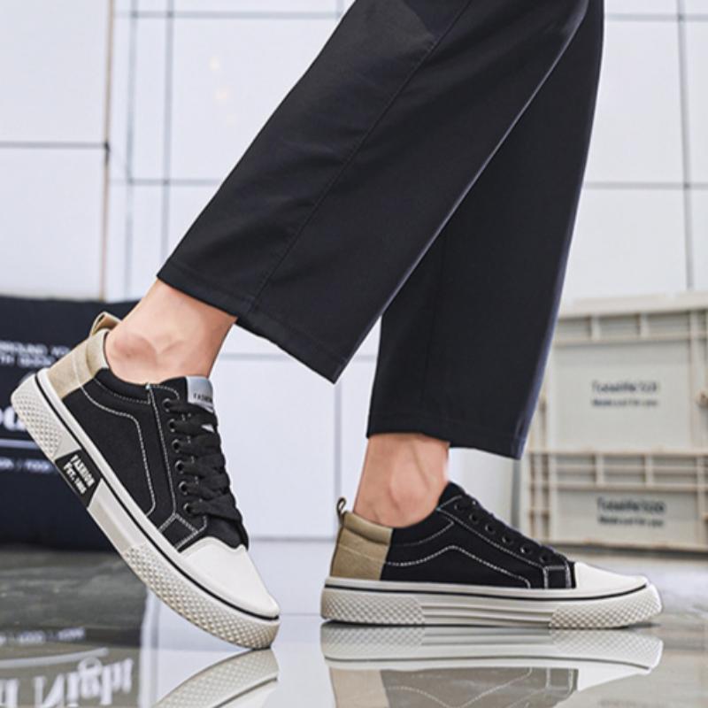 Four Seasons Fashion Street Canvas Sneakers Men's Low-top Lace-up Flats Casual Shoes