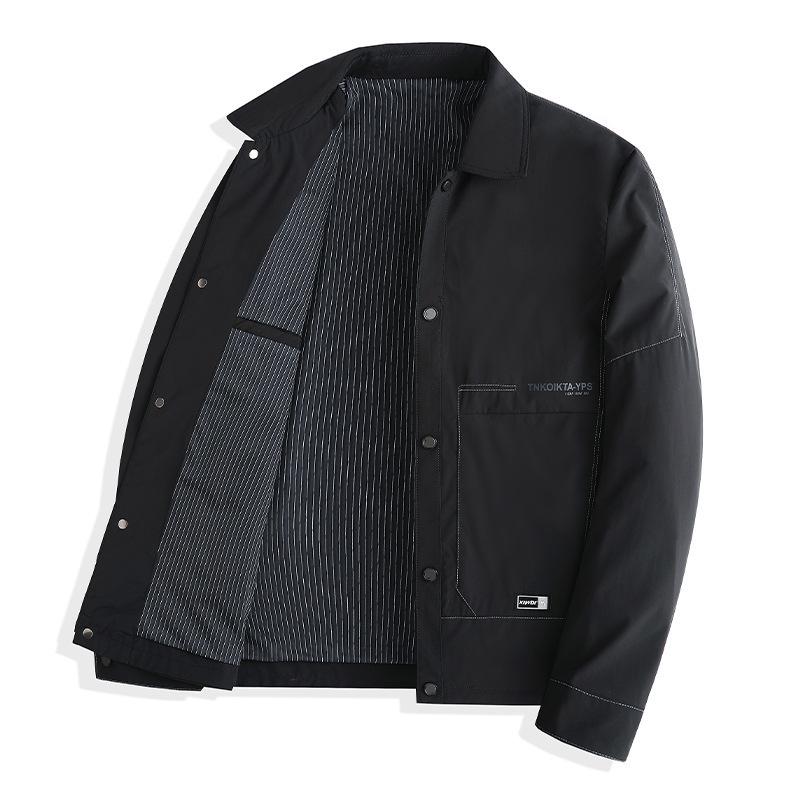 

Мужская осенняя куртка с лацканами, короткое модное пальто, весенняя и осенняя одежда для пап среднего возраста 4XL