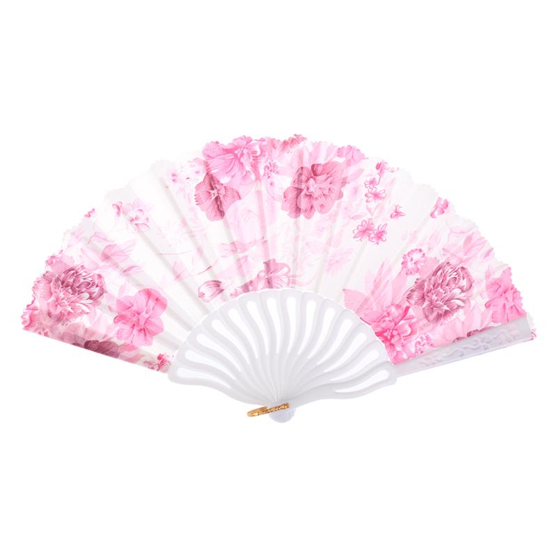 Retro Flower Printed Folding Fan Classical Dancing Fan Women Cheongsam Fan Portable Hand Held Fan Wedding Fan Decor Gifts