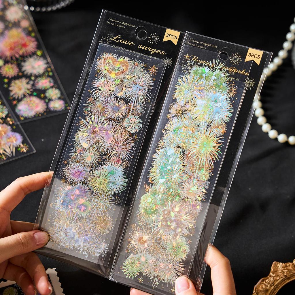 Flat Stickers Are As Gorgeous As The Day Series of Fireworks Theme Hand Account Bottoming Decorative Material Stickers