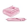 2 in 1 U-shaped Pillow and Blanket Flannel Space-saving Travel Pillow and Blanket Set Folding Solid Color Throw Blanket