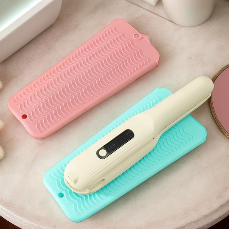 Silicone Hair Curling Wand Cover Hair Straightener Storage Bag Hairdressing Curling Iron Insulation Mat Heat Resistant Pouch