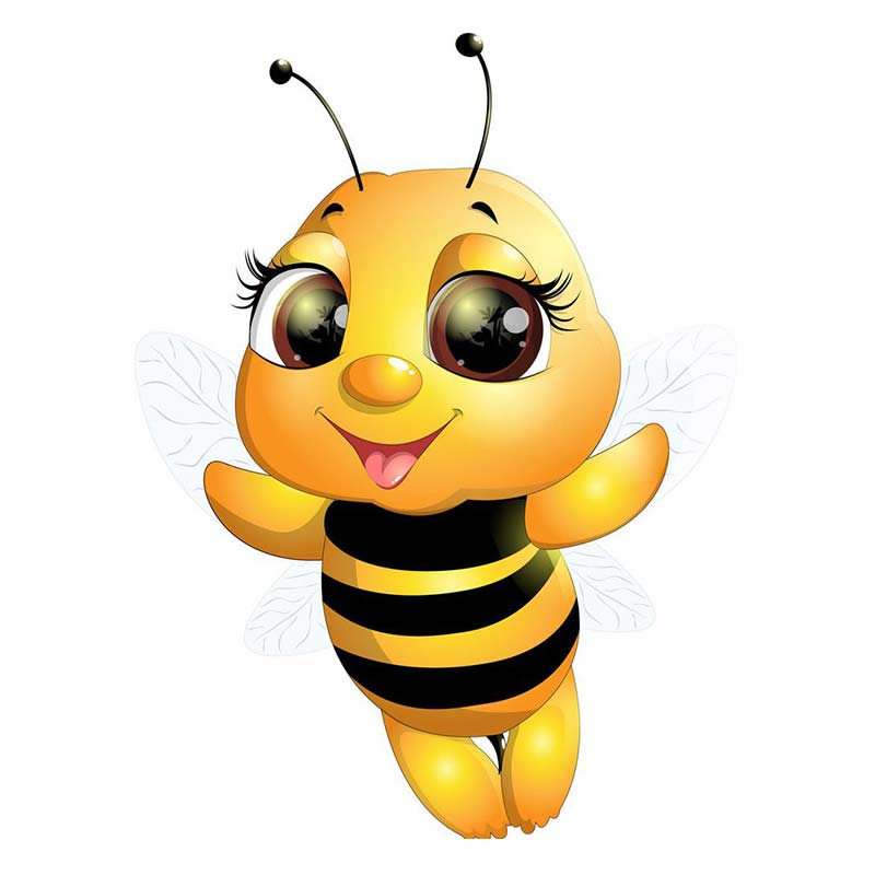 Cute Little Bee Cartoon Insect Car Stickers Waterproof Vinyl Decals Auto Body Window Decor Motorcycle Helmet Stickers M461