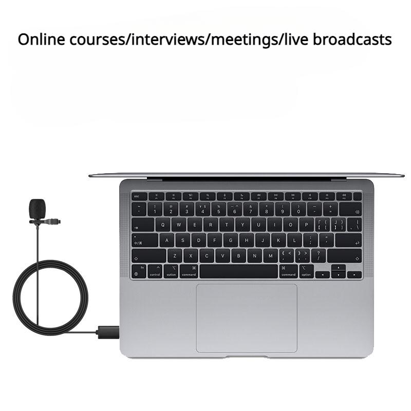 Small Portable Live Streaming Conference Professional Equipment USB Noise Cancelling Lavalier Microphone No Noise High-quality Microphone