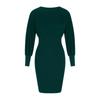 Fall Winter Women Slimming Lantern Sleeve Batwing Knit Dress Elegant Fashion