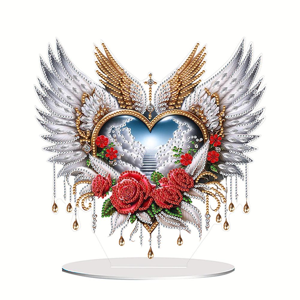 Acrylic Special Shape Easter Cross Diamond Painting Tabletop Ornaments Kit Rhinestones Desktop Ornaments for Home Office Decor