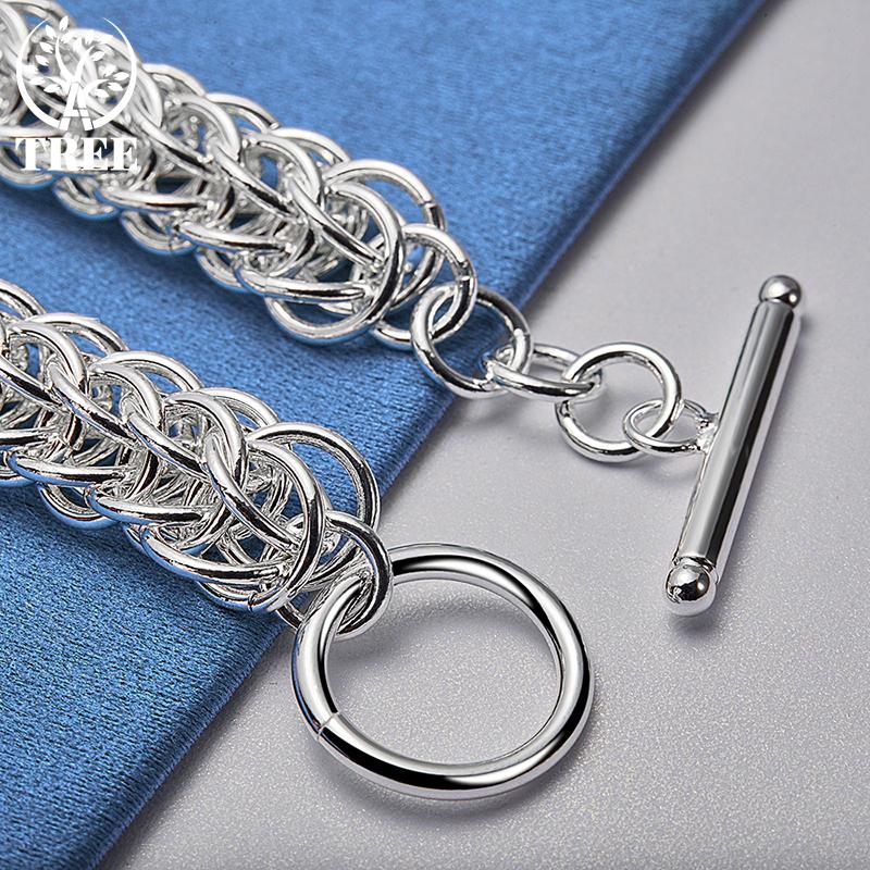 925 Sterling sølv multi-sirkel armbånd smykker