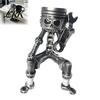 Car Enthusiast Gift Mechanical Skull Figurine with Gear Base, Industrial Piston-Head Skeleton Gothic Home Decoration Statue Wrench, for Lovers