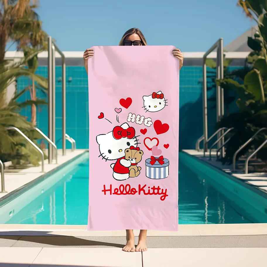 

Beach Towel Pink H-Hello K-Kitty Cat Personal Care Turban for Hair Drying Spa Sauna Large Bath Towels Bathroom Accessories Home W30*H60(CM)