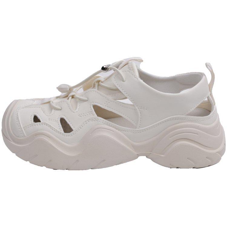 

Gu Yunshu Summer Waves~ 2024 Летние новые толстые подошвы Ugly Moe Traceway Creek Hollow Дышащие повседневные сандалии Daddy для женщин 35