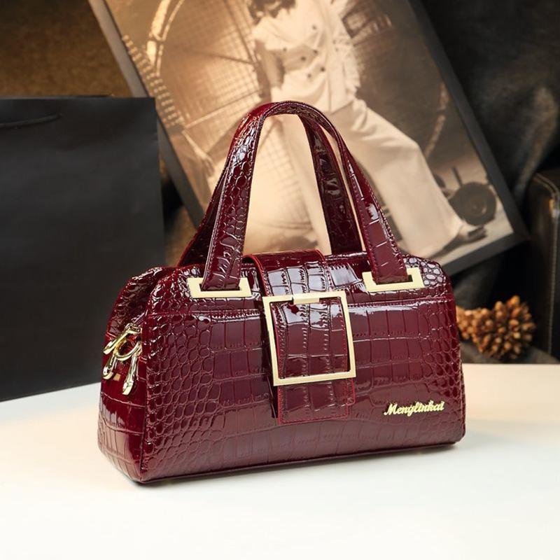 Кожаные сумки Кожаные сумки Модные портативные женские сумки большой вместимости — фото 5