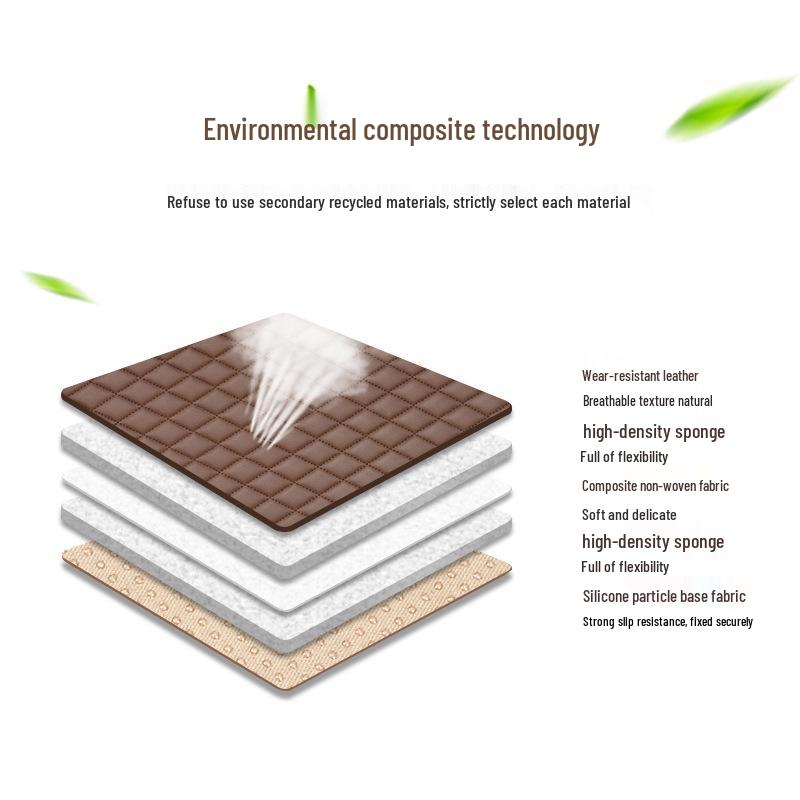 Universal Leather Car Seat Cushion Set - Single Piece, Cool Pad, Four Seasons, for Driver and Rear Row