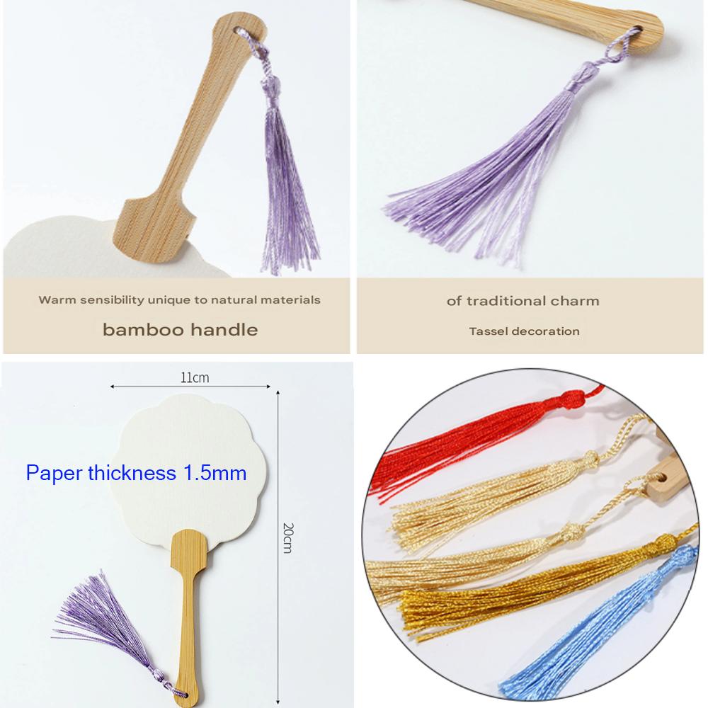Blank DIY Paper-Fan (Flower) 5EA for Workshop / ArtClass(Coloring, Caligraphy, Etc)
