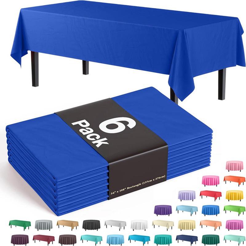 Thick Waterproof Disposable Plastic Tablecloth - Oil & Leak-Proof for Parties and Outdoor Dining