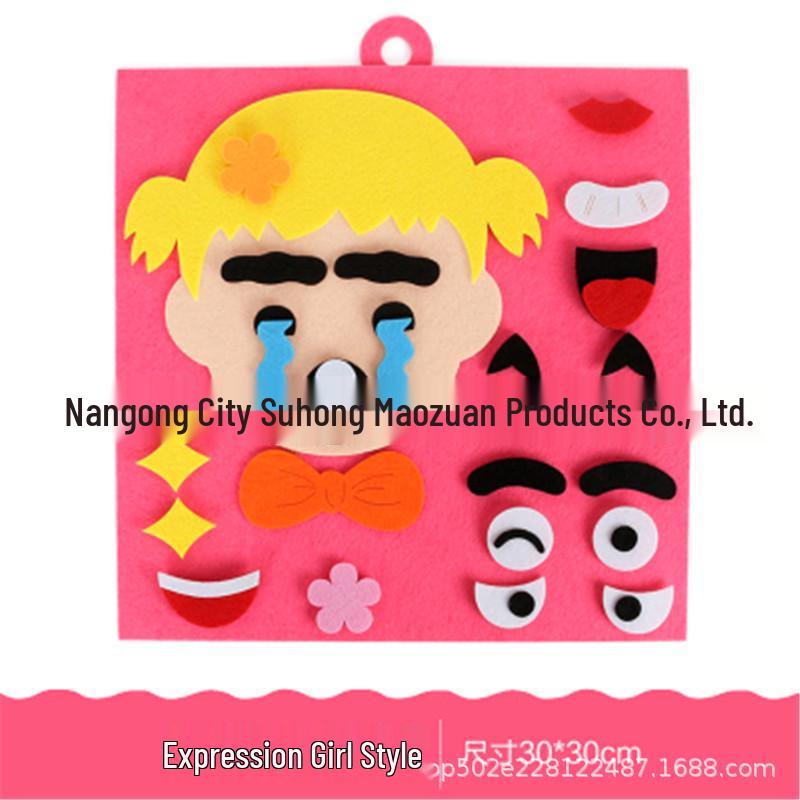 Kindergarten DIY Non-Woven Facial Expression Stickers Puzzle Pack