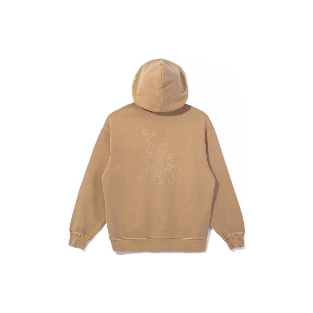 New Era Los Angeles Dodgers Team Letter Embroidery Pullover Washed Hoodie Unisex hoodie Light-Camel 13781106
