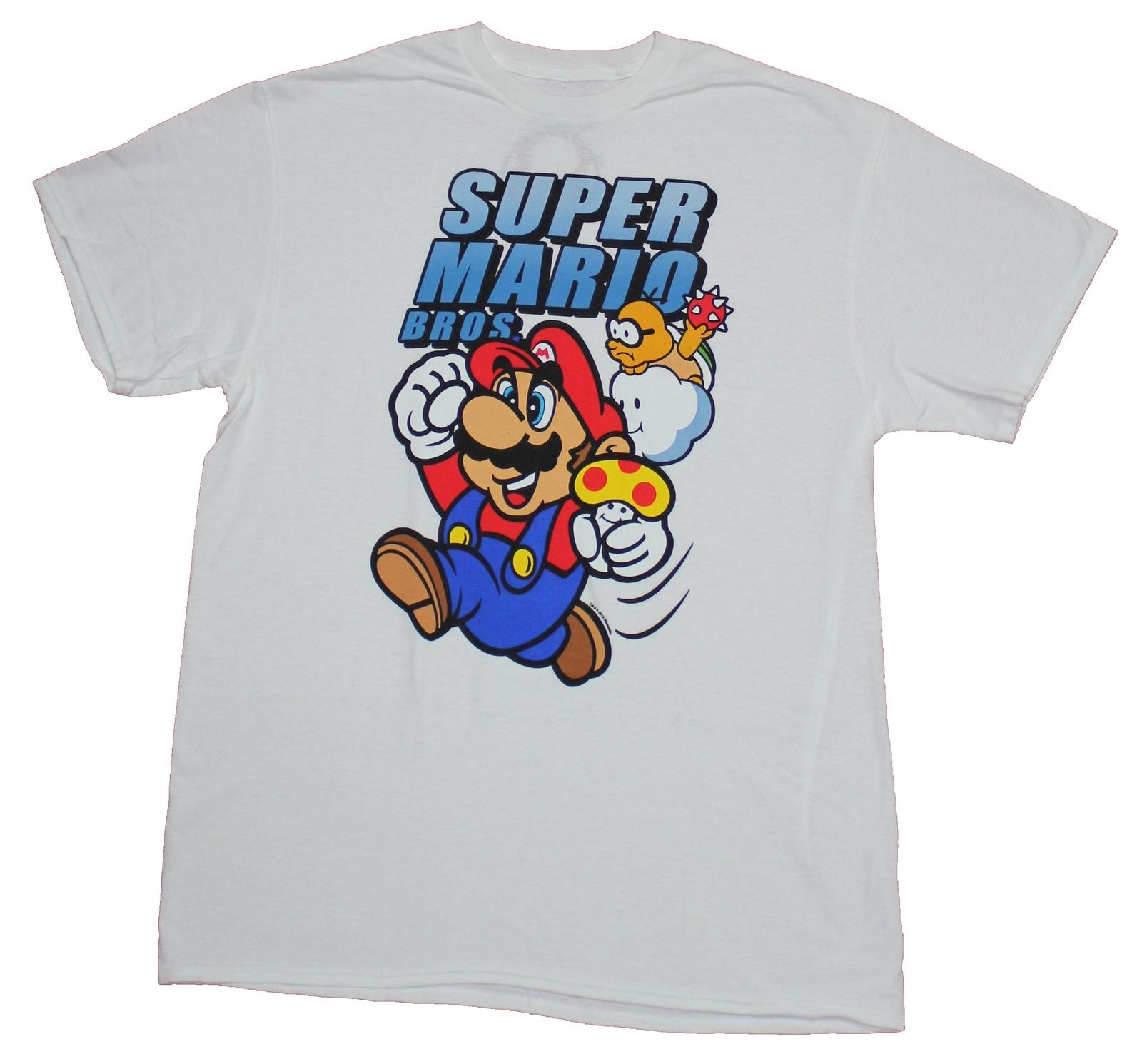 Super Mario Brothers Adult New T-Shirt - Running Mushroom Carrying Under Logo XXL