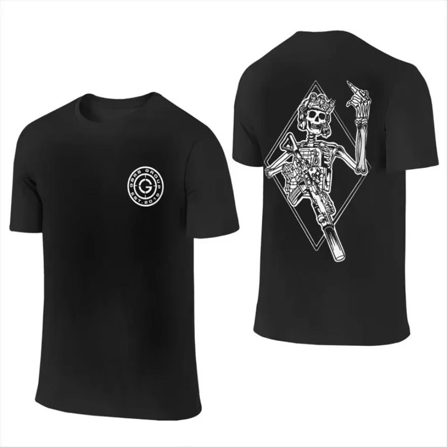Summer Men's T-shirt Front Observation Group Men's double-sided T-shirt front and back Crazy cotton T-shirt