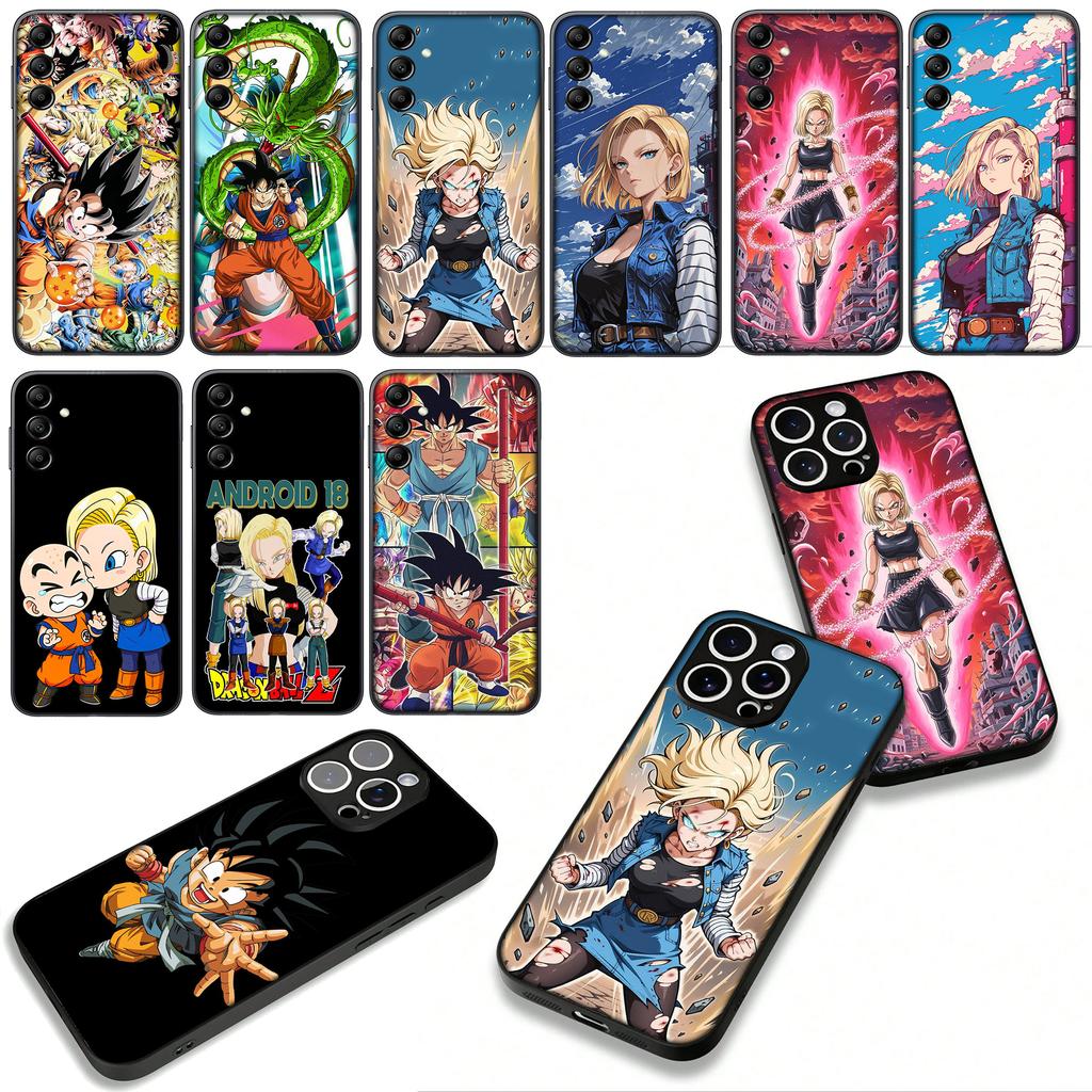 For Samsung Galaxy A36 A17 A26 A07 A35 A54 A53 A13 A33 A34 S8 S9 S20 S21 FE S10 Plus Case Android 18 Dragons Son Gokus Balls